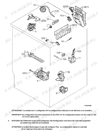 Взрыв-схема стиральной машины Arthurmartinelux AWW1417 - Схема узла Electrical equipment 268